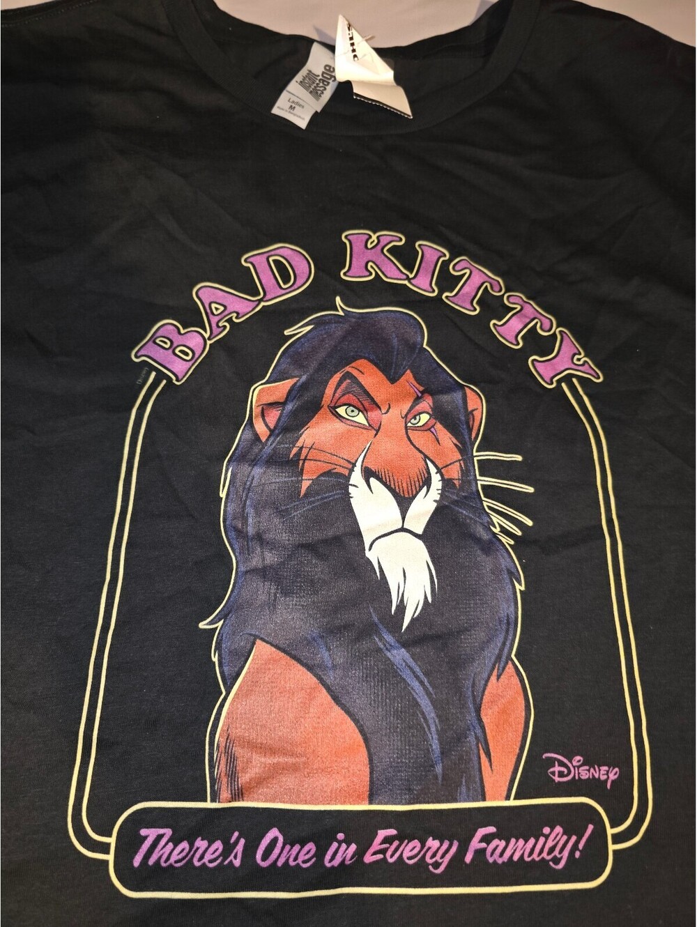 Instant message - Disney Lion King Scar Evil Face T-Shirt - Black - Size M